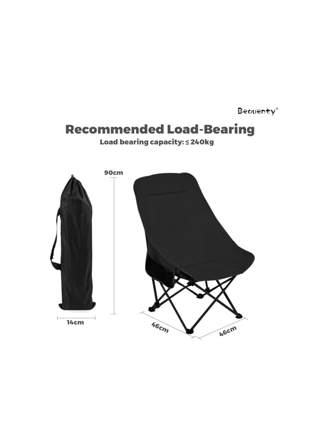 Beauenty Moon Chair, Camping Chairs, Outdoor Hiking Beach Travel Chair, Comfortable And Durable Folding Chair, Lightweight Camping Chair With Side Pocket (Style 1) - Image 2