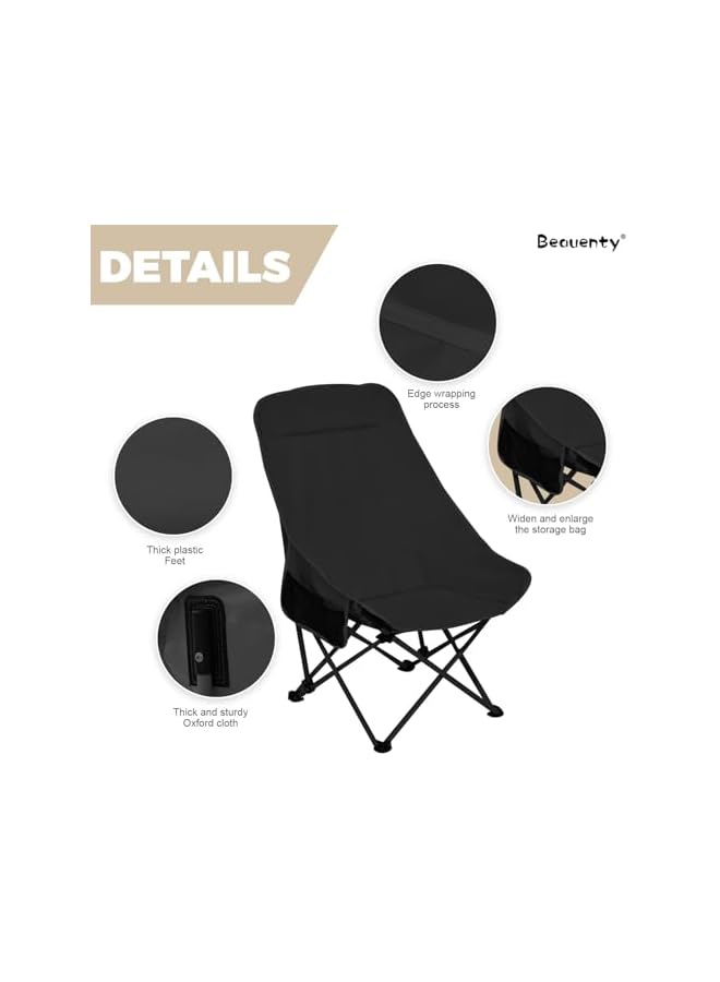 Beauenty Moon Chair, Camping Chairs, Outdoor Hiking Beach Travel Chair, Comfortable And Durable Folding Chair, Lightweight Camping Chair With Side Pocket (Style 1) - Image 3