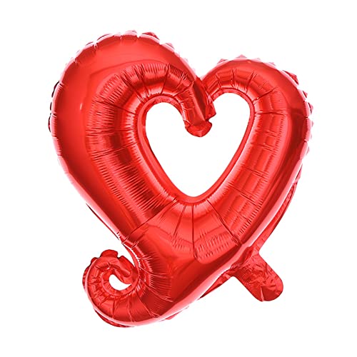 Soochat Red Heart Balloons Heart Shape Foil Mylar Helium Balloon for Valentines Day Wedding Party Decorations 10 Pcs - Image 5
