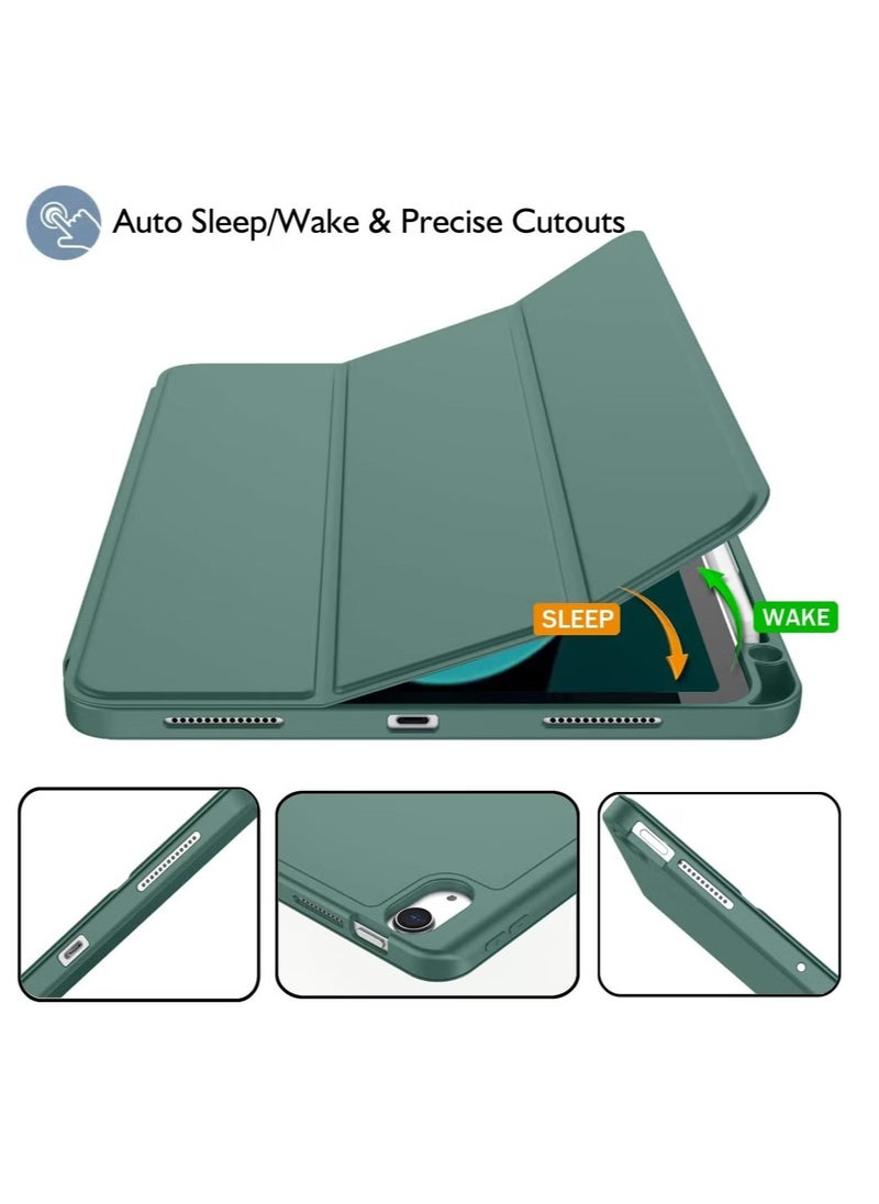 JAJEEK Case for iPad 10th Generation 10.9 Inch (2022 Model) – Slim Stand Hard Back Shell Cover with Auto Wake/Sleep Function, Durable Protection, Lightweight, and Stylish – Precise Cutouts for Easy Access to Ports, Buttons & Camera – Perfect Fit for iPad 10.9” 10th Gen Dark Green - Image 4