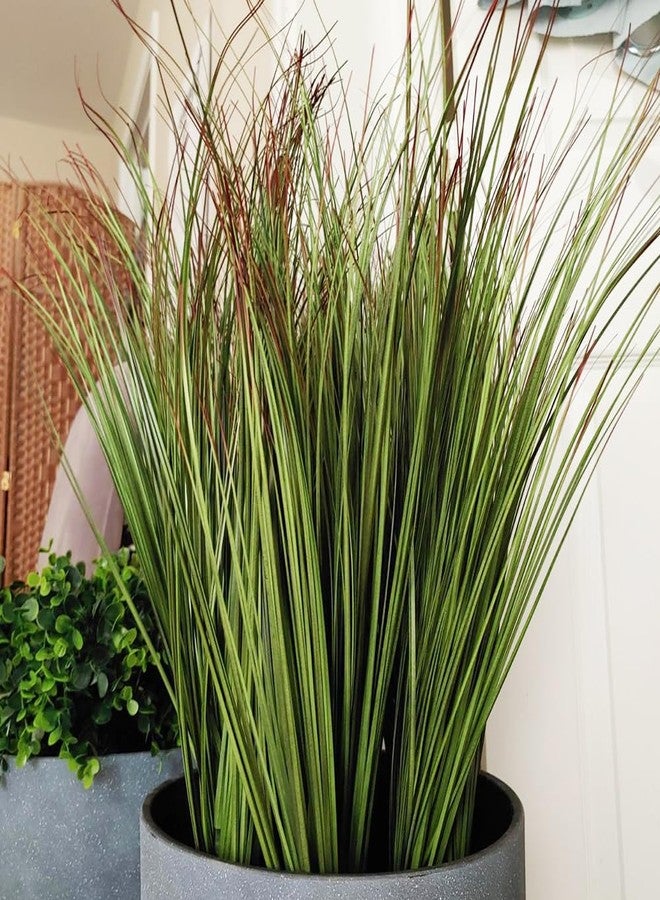 Antspirit 8pcs 27" Outdoor Artificial Plants Faux Onion Grass Artificial Tall Grass Plants Outdoor Faux Fake Grass Greenery Fake Shrubs Plant (8, Green) - Image 2