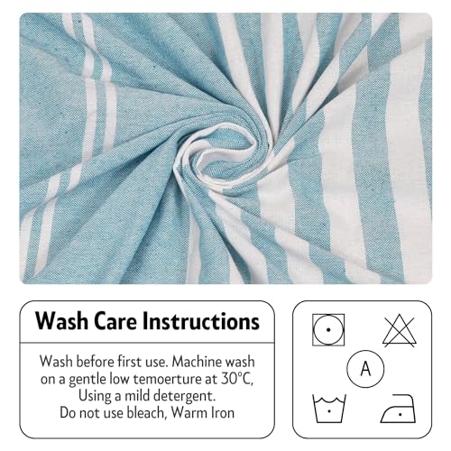 Värde 210 TC Handmade Double Bedsheet | Without Pillow Cover | Handloom Cotton Bedsheets for Double Bed | Bed Sheet Size (90X100 Inches, 7.5 x 8.3 Feet | Smalt Blue) - Image 3