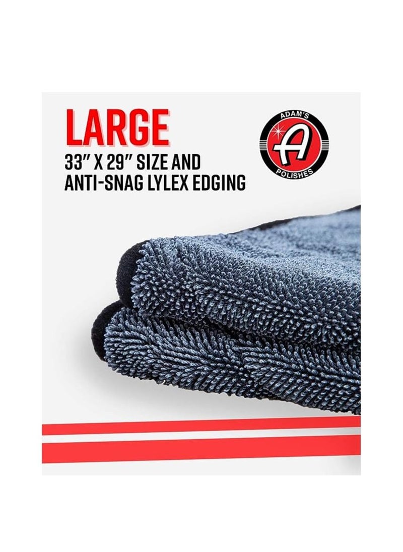 Adam's Polishes - Adam's Polishes Jumbo Plush Drying Towel 33 x 29 inches 1500 GSM - Absorbent Microfiber (1 Pack), White. - Image 1