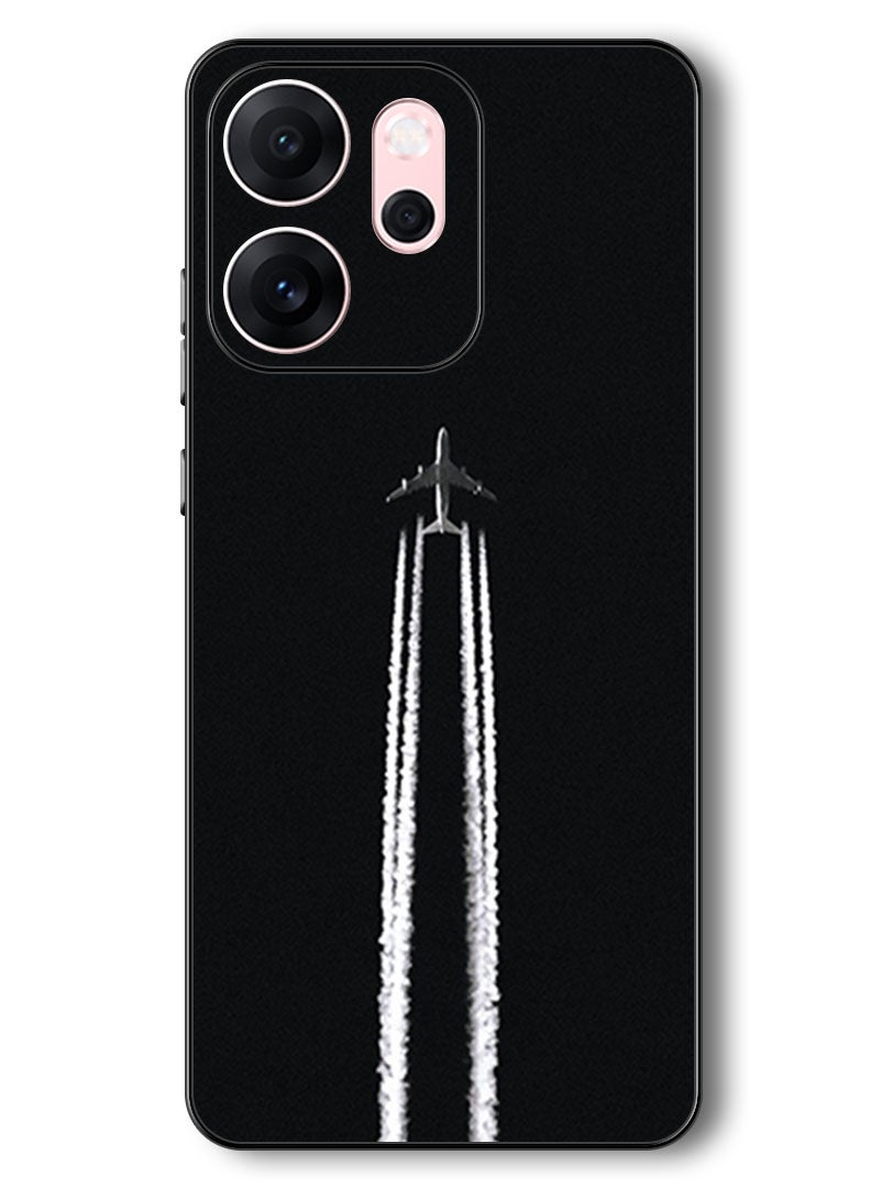 Theodor Case Compatible with Oppo Reno 14 F 6.57 Inch Protection Shockproof Bumper Cover airplane_track_night - Image 1