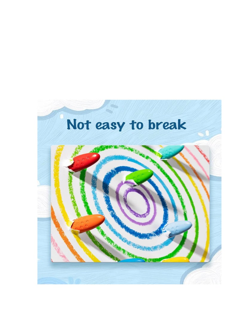 YPlus ألوان شمع الفول السوداني YPLUS للأطفال، 12 لون شمع قابل للغسل للأطفال الصغار، شمع غير سام للأطفال من عمر 2-4، 1-3، 4-8، مستلزمات فنون التلوين - Image 3