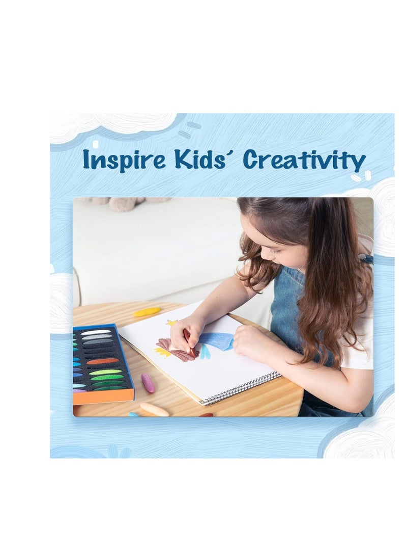 YPlus ألوان شمع الفول السوداني YPLUS للأطفال، 12 لون شمع قابل للغسل للأطفال الصغار، شمع غير سام للأطفال من عمر 2-4، 1-3، 4-8، مستلزمات فنون التلوين - Image 4