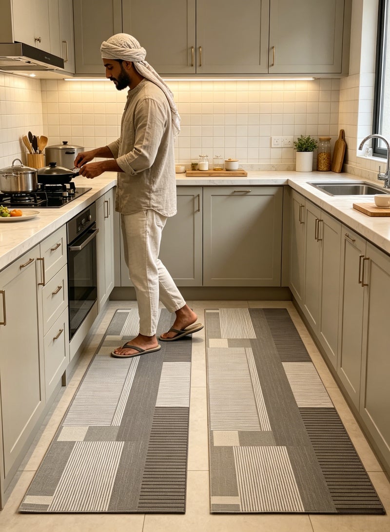 Aimayapet Kitchen Rugs Mats,40*60cm/40*120cm Diatom Mud Floor Mat, Non-Slip Waterproof Kitchen Rug, Geometric Pattern Quick Dry Kitchen Mat, Anti-Slip Carpet for Sink Laundry Super Absorbent Comfortable Entrance Doormat - Image 3