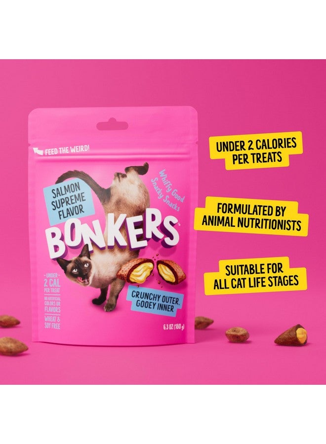 Bonkers Cat Treats Salmon Supreme Flavor, 3 OZ, Cat Treats, Training, All Breeds & Ages, Food Topper, Resealable Pouch (10 Pack) - Image 2