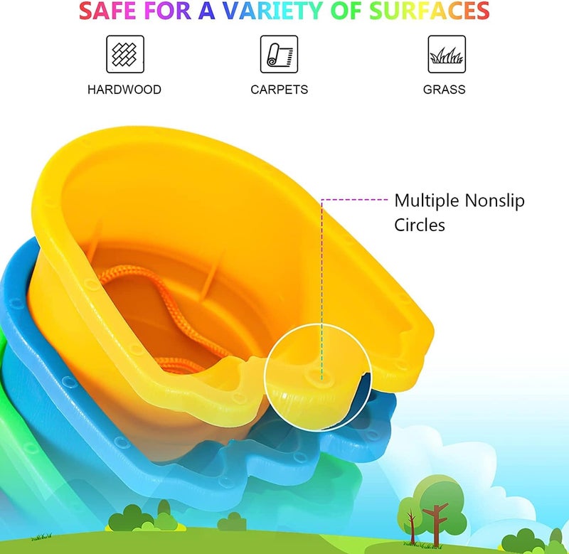 Balancing Stilts for Kids, 4 Pairs Plastic Walking Stilts Children Monster Feet Toys, with Adjustable Rope Gifts for Balance and Coordination, Strength, Active Play (8 Stilts Total) - Image 5