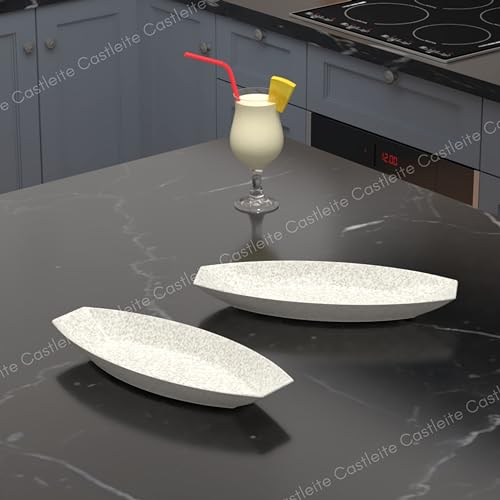 Castleite Oval Multi-Purpose Kitchen Serving Platter: Deluxe Melamine Crockery Set of 2 - Versatile Chip And Dip Tray For Snacks, Starters & Desserts (Orleans) - Image 3