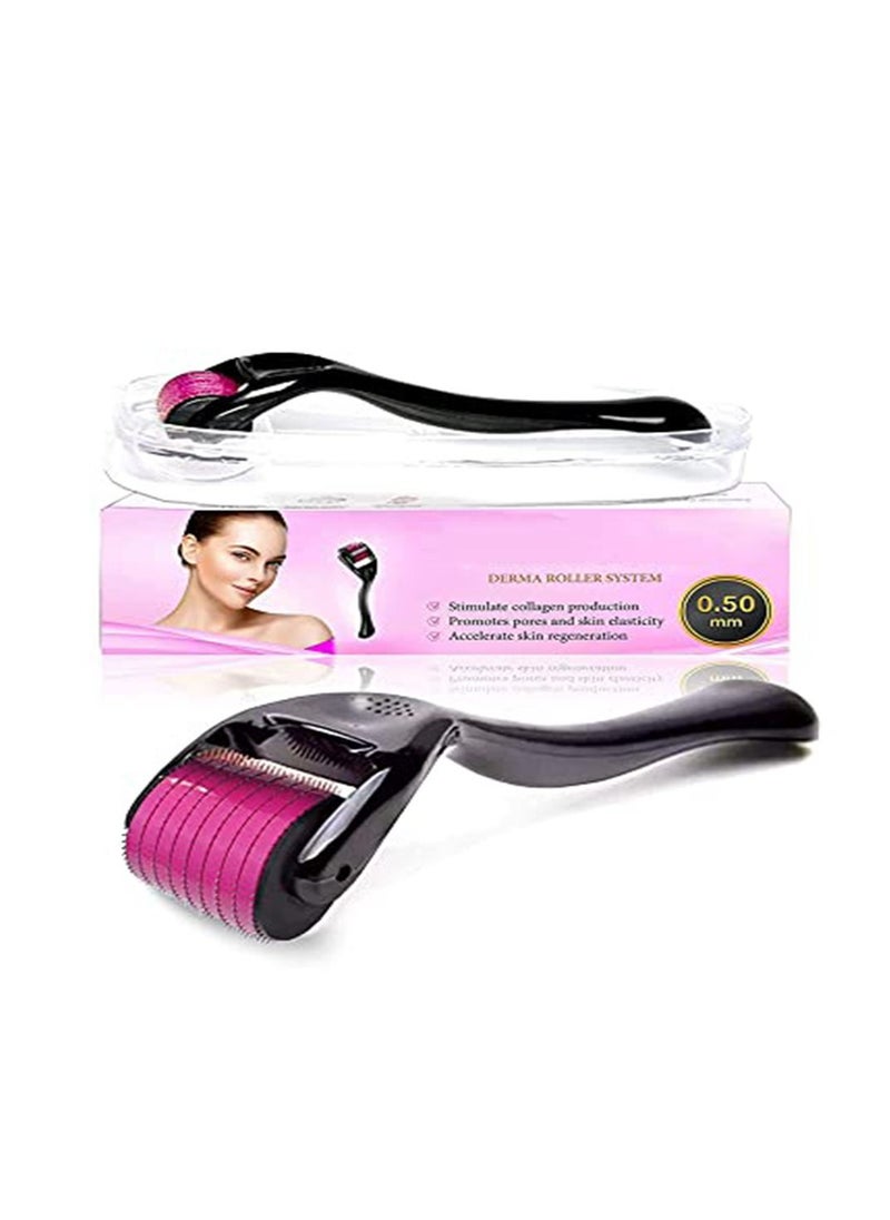 SYOSI - Skin Roller Titanium 540 Micro-needle Roller 2pcs Set for Face Neck Hair Growth and Body 0.5mm Wrinkle Acne Scar Stretch Mark Treatment Micro Needling Microdermabrasion Roller - Image 1