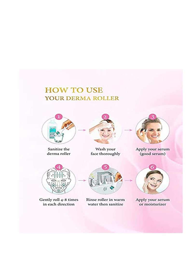 SYOSI - Skin Roller Titanium 540 Micro-needle Roller 2pcs Set for Face Neck Hair Growth and Body 0.5mm Wrinkle Acne Scar Stretch Mark Treatment Micro Needling Microdermabrasion Roller - Image 1