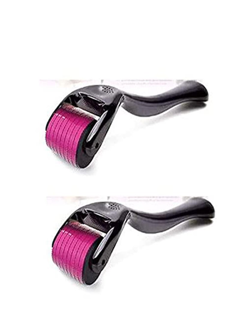SYOSI - Skin Roller Titanium 540 Micro-needle Roller 2pcs Set for Face Neck Hair Growth and Body 0.5mm Wrinkle Acne Scar Stretch Mark Treatment Micro Needling Microdermabrasion Roller - Image 1