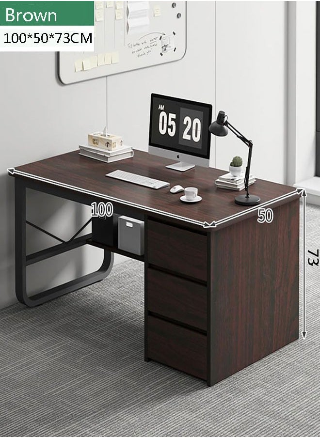 Computer Desk,Gaming Desk,Home Office Desk with Storage Cabinet,100 * 50 * 73CM Study Table with BookShelf,Work Writing Reading Desk,Executive Desk,Laptop PC Desk,Home Office Workstation(Chair not Included)