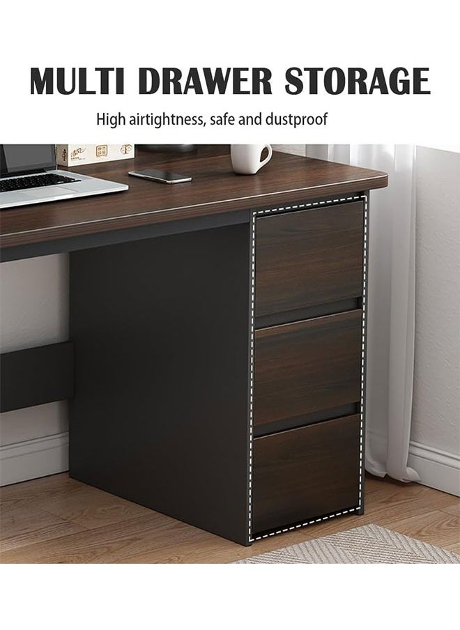 Computer Desk,Gaming Desk,Home Office Desk with Storage Cabinet,100 * 50 * 73CM Study Table with BookShelf,Work Writing Reading Desk,Executive Desk,Laptop PC Desk,Home Office Workstation(Chair not Included)