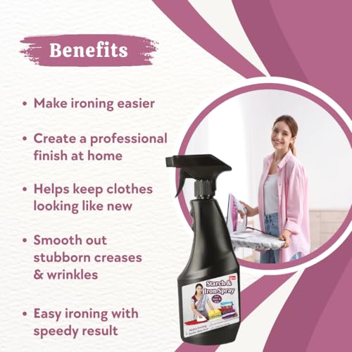 Urba Starch and Iron Spray 500 ml | Starch Spray for Ironing Clothes | Easy Ironing & Crease Removal | Top-Rated Ironing Spray for Smooth Finish | Get Wrinkle-Free Clothes Instantly - Image 3