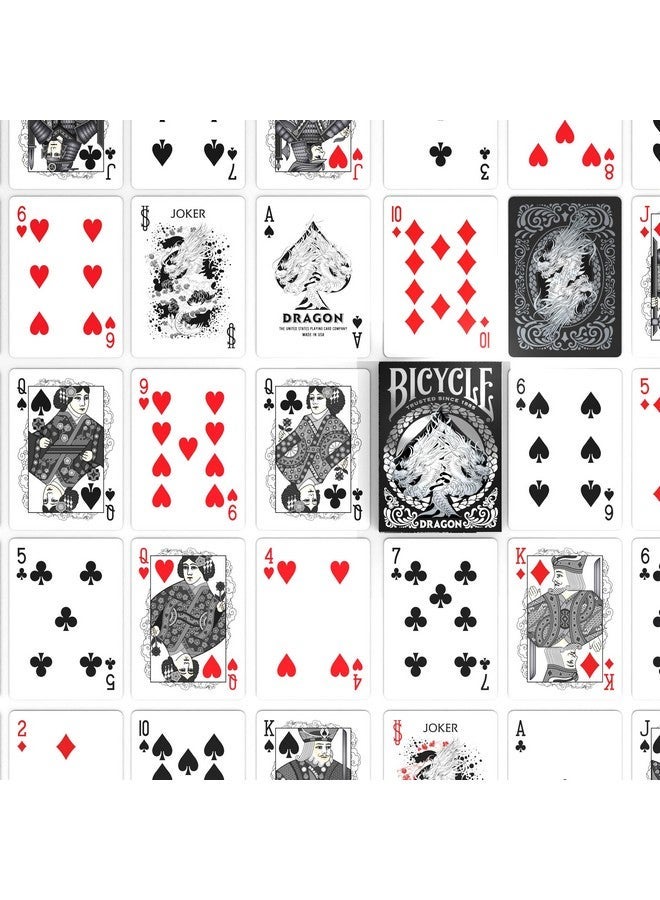 Bicycle Black Dragon Playing Cards - 1 Deck, Air Cushion Finish, Professional, Superb Handling & Durability, Great Gift For Card Collectors - Image 3
