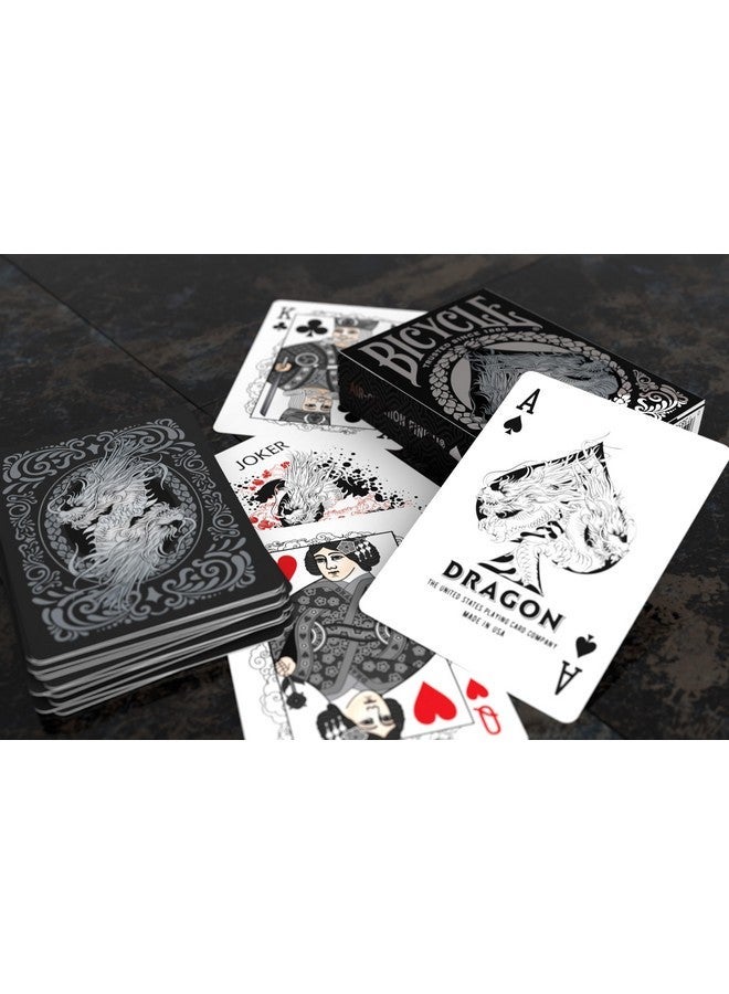 Bicycle Black Dragon Playing Cards - 1 Deck, Air Cushion Finish, Professional, Superb Handling & Durability, Great Gift For Card Collectors - Image 4