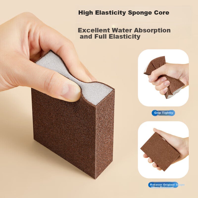 Wuyuehua Diamond Sand Sponge 10*7cm*5 Pieces Kitchen Pot Bottom Cleaning Scrubber Stain Remover Rust Removal Pot Scrubber Non-Shedding Scouring Pad - Image 3