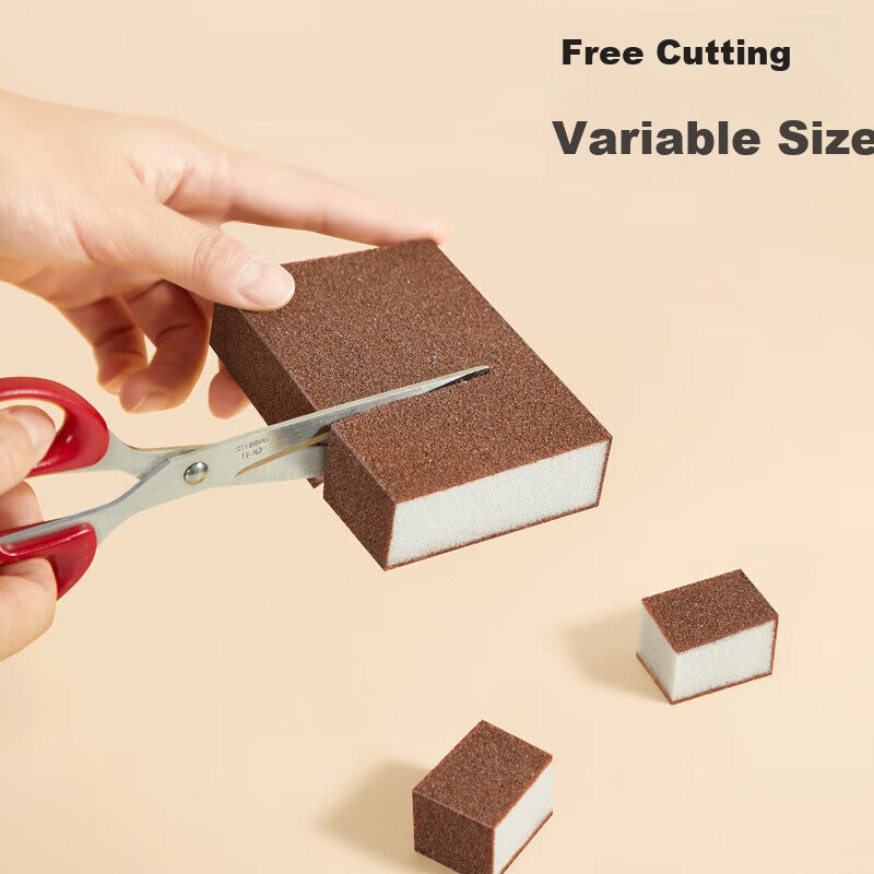 Wuyuehua Diamond Sand Sponge 10*7cm*5 Pieces Kitchen Pot Bottom Cleaning Scrubber Stain Remover Rust Removal Pot Scrubber Non-Shedding Scouring Pad - Image 4
