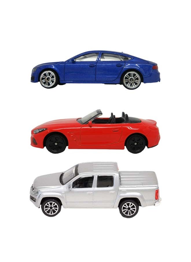 D-Power German Trio 3Pc Set, 1:64 Sized BMW, Audi, Volkswagen | DieCast Replica, Ultimate Collector's Item, Toy Car, Bundle Collection | Size  1:64, For Kids 3+  - Image 1