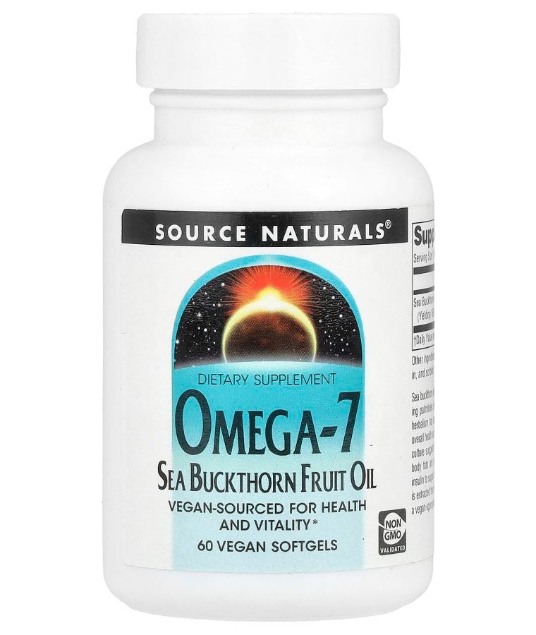 Source Naturals زيت فاكهة البحر النبق أوميغا-7 60 كبسولة نباتية لينة
