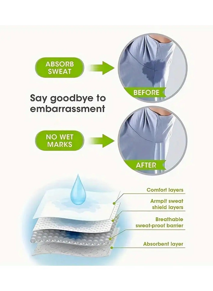 Generic 50 PCS Underarm Sweat Pads -PREMIUM QUALITY Fight Hyperhidrosis for Men and Women Comfortable, Non Visible, Extra Adhesive, Disposable Dress Guards/Shields, Non Sweat Armpit Protection  - Image 4