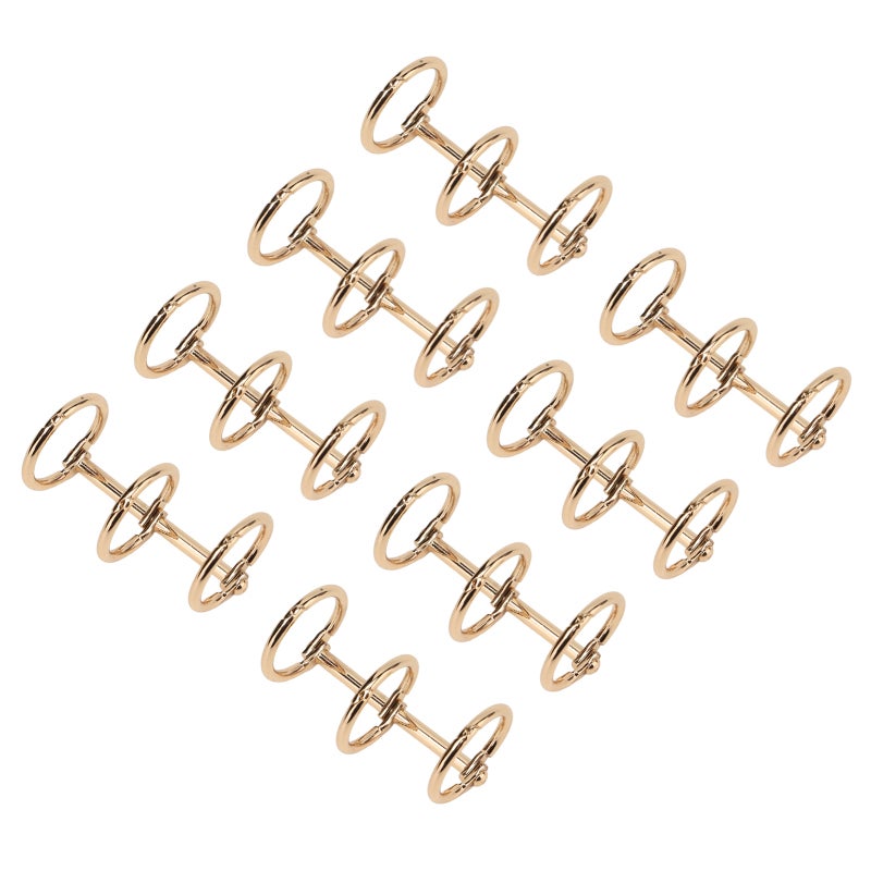 Metal Binder Rings: Gold Electroplated Shiny Metal 300° Foldable - Reusable Holds 100 Sheets for School Office Craft Planner DIY Supplies - Image 2
