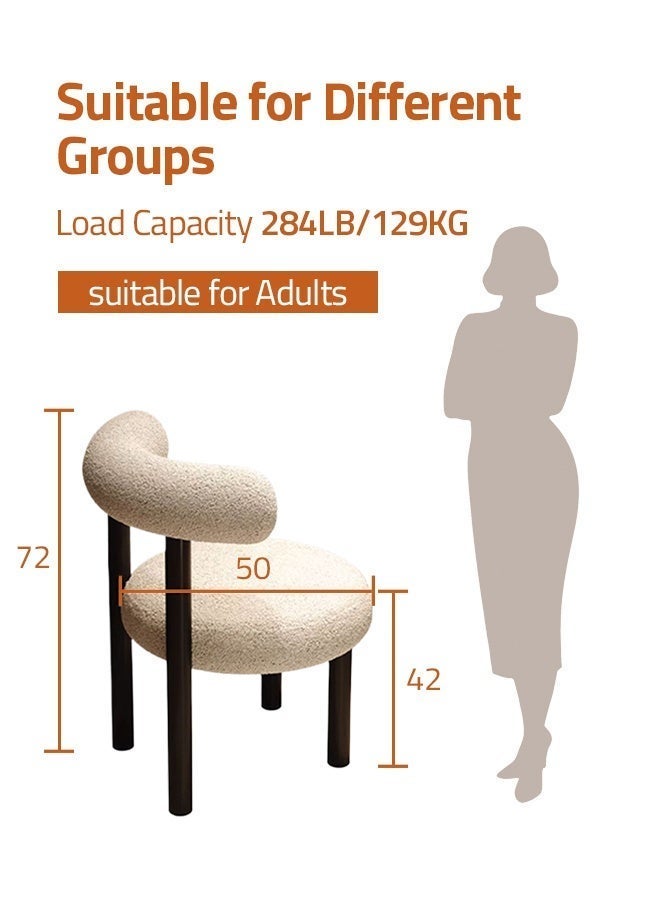 شاربدو كرسي مكياج لغرفة النوم، كرسي تزيين، مقعد تزيين من جلد الخراف لغرفة النوم الرئيسية 42*50*72 سم - Image 4