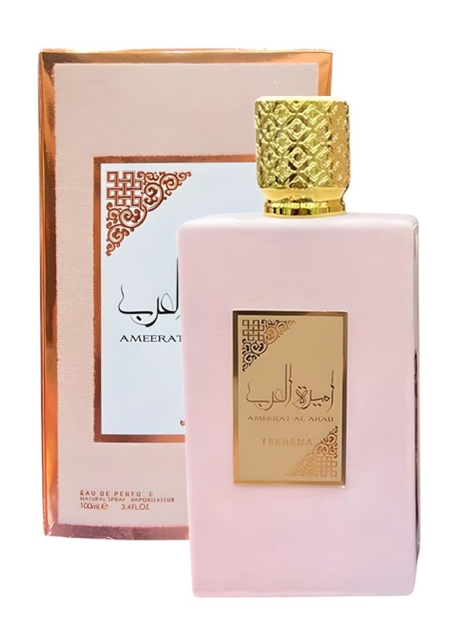 FAKHAMA 2 Pieces Ameerat Al Arab Pink Perfume For Women 100ml EDP - Image 2