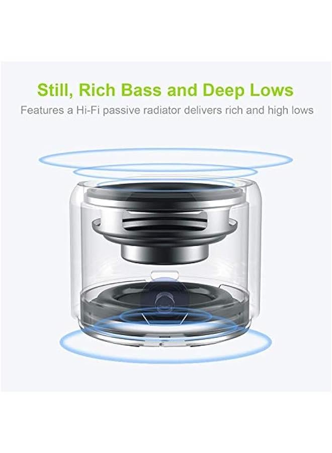 Arabest Portable Wireless Bluetooth Speaker with Custom Bass Radiator - Small yet Powerful Sound System for Home, Outdoor Activities, and Showers - Travel-ready Case Included (Silver)  - Image 2