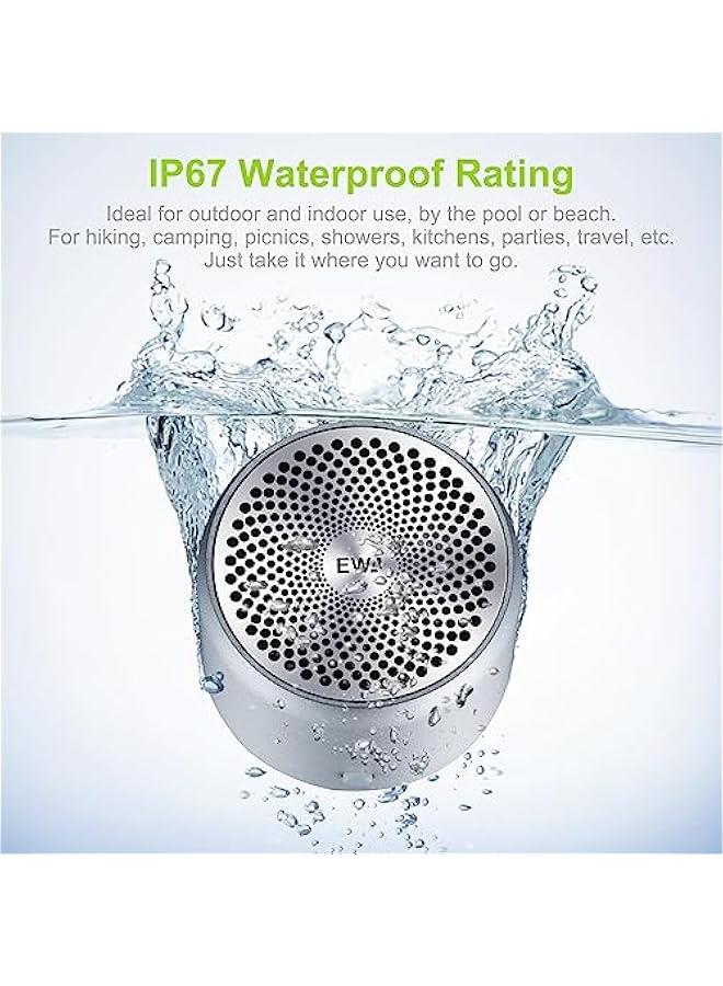 Arabest Portable Wireless Bluetooth Speaker with Custom Bass Radiator - Small yet Powerful Sound System for Home, Outdoor Activities, and Showers - Travel-ready Case Included (Silver)  - Image 4