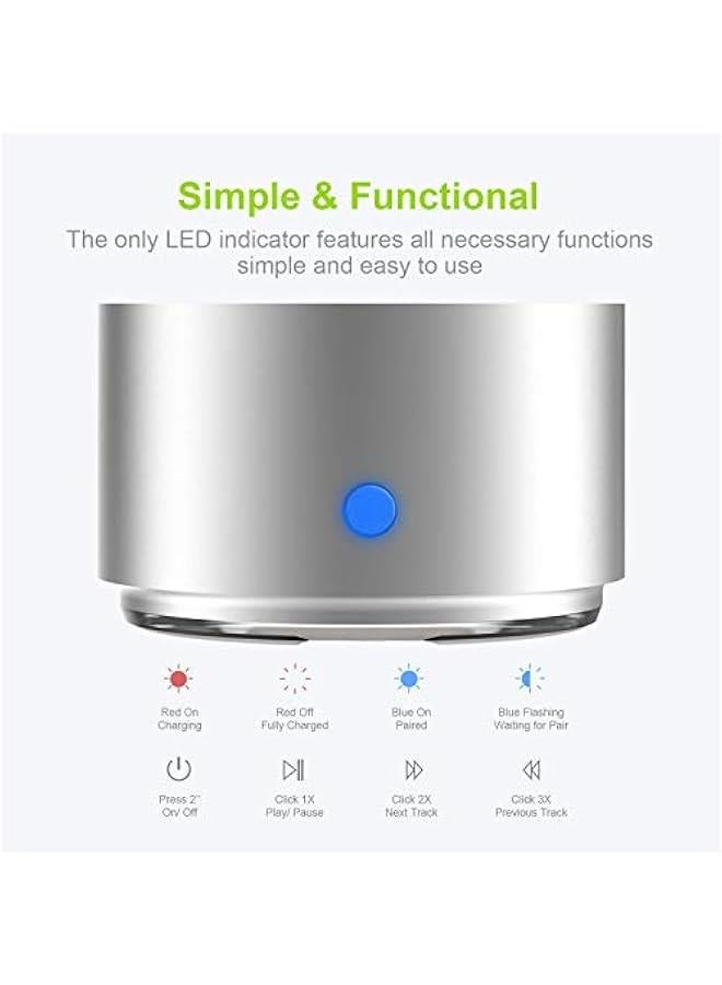 Arabest Portable Wireless Bluetooth Speaker with Custom Bass Radiator - Small yet Powerful Sound System for Home, Outdoor Activities, and Showers - Travel-ready Case Included (Silver)  - Image 5