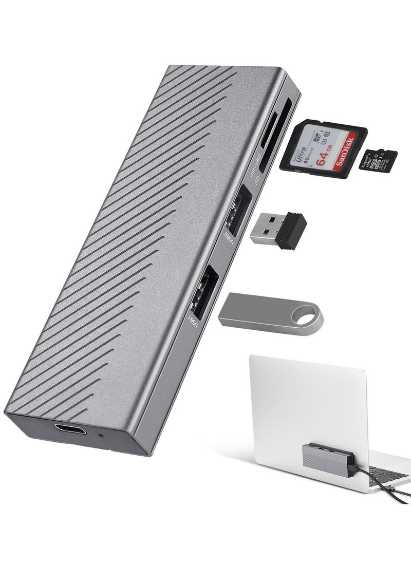 Generic - NVMe Enclosure, Suspendable FARBOKO M.2 Enclosure USB3.2/ USB3.1 Gen2 10Gbps with 2 USB2.0 Ports & SD/TF Card Reader for M.2 NVMe/SATA SSD in 2242/2260/2280 - Image 1