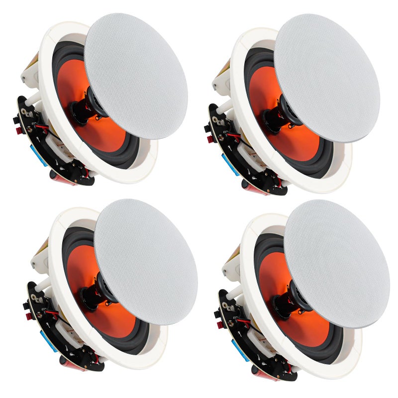STUDIOFINIX 6.5 Inch Ceiling Speakers 600 Watts Flush Mount, Great for Home Theater, Living Room, Office,Kichten,Study Room,Basement,Covered Patio and Flush Mount(4 Speakers) - Image 1