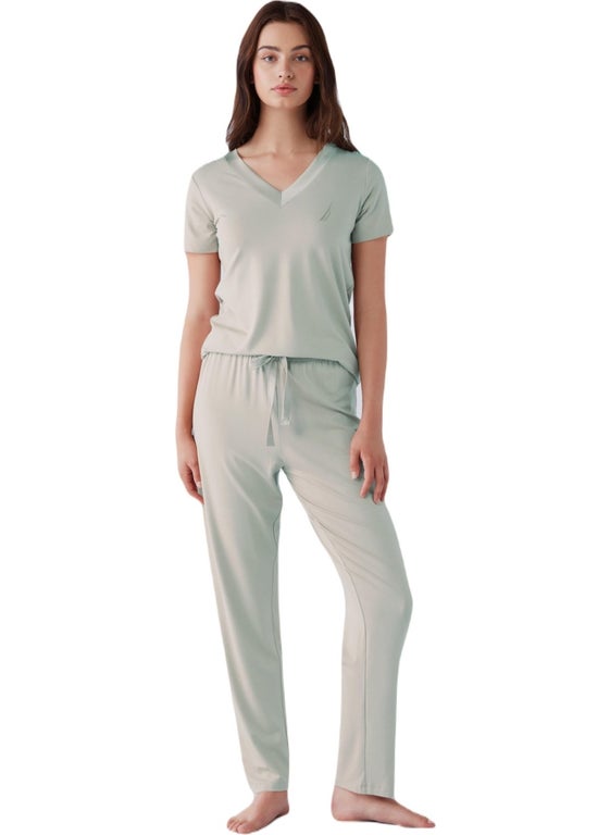NAUTICA Women's Soft Textured Mint Pajama Set  - Image 1