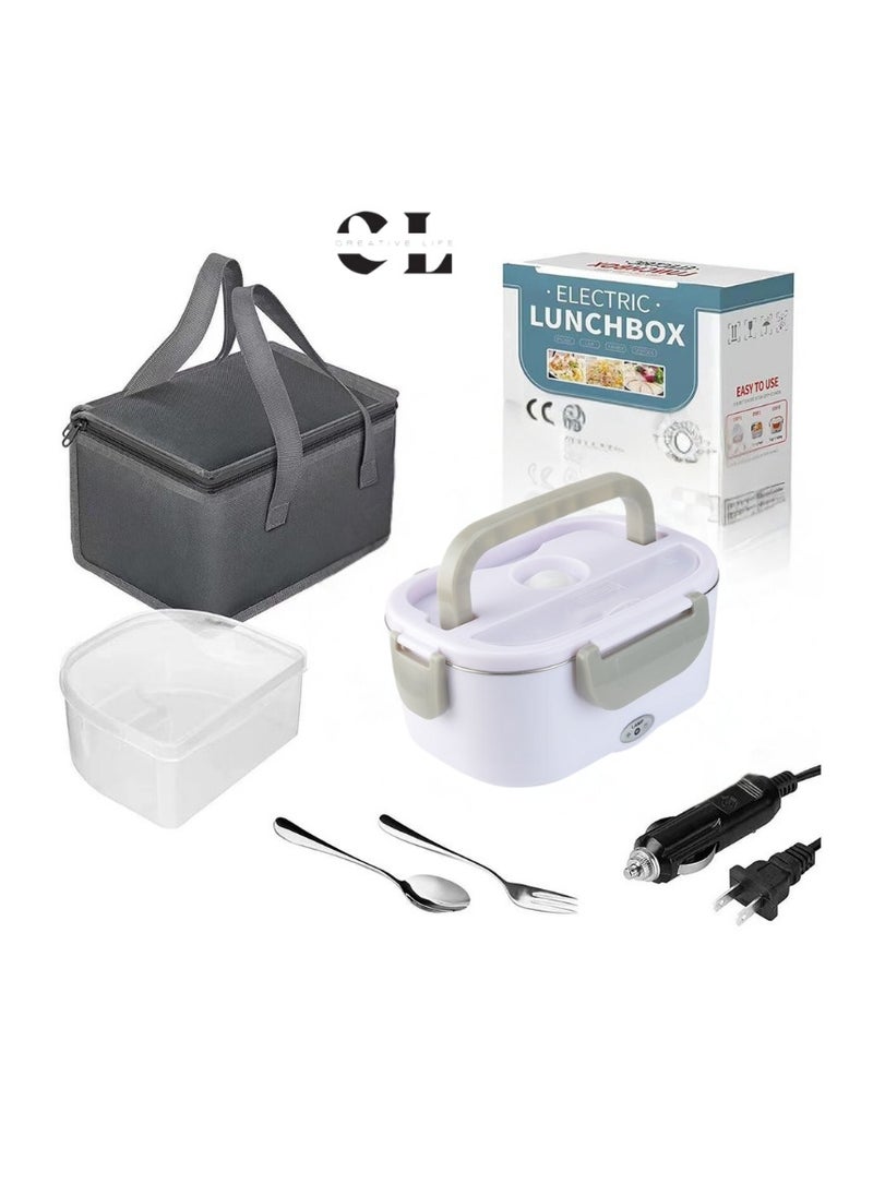 CREATIVE LIFE - Portable USB Electric Tiffin Heated Creative Life Lunch Box Avec Sac For Adults 304 Stainless Steel Self Heating Electric Rechargeable Lunch Box for For Heating Meal On Car/Truck, Household And Camping - Image 1