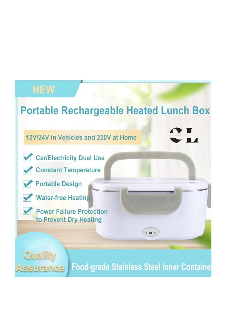 CREATIVE LIFE - Portable USB Electric Tiffin Heated Creative Life Lunch Box Avec Sac For Adults 304 Stainless Steel Self Heating Electric Rechargeable Lunch Box for For Heating Meal On Car/Truck, Household And Camping - Image 1