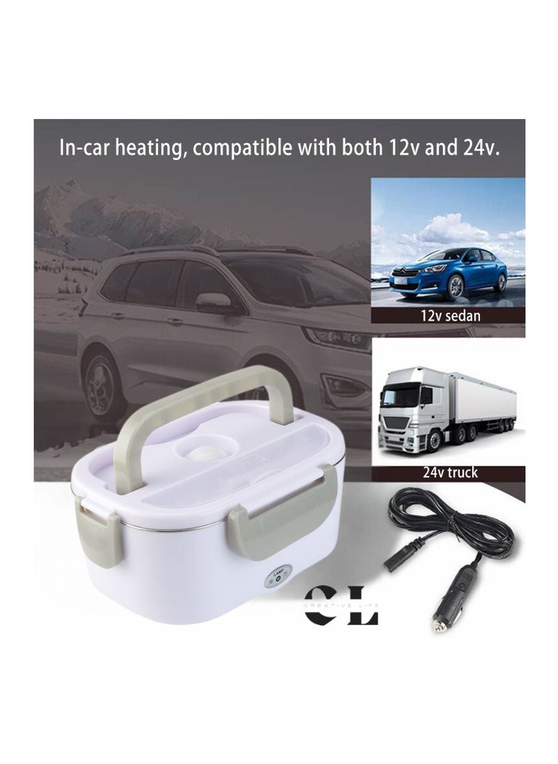 CREATIVE LIFE - Portable USB Electric Tiffin Heated Creative Life Lunch Box Avec Sac For Adults 304 Stainless Steel Self Heating Electric Rechargeable Lunch Box for For Heating Meal On Car/Truck, Household And Camping - Image 1