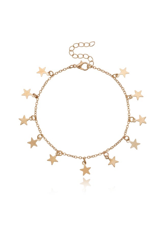 Goolsky Minimalist Fashion Adjustable Star Pendant Anklet for Women – Trendy Beach Foot Jewelry, Adjustable Size - Image 1