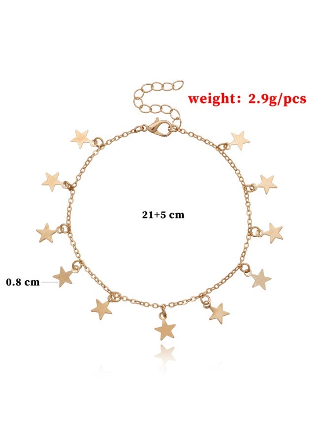 Goolsky Minimalist Fashion Adjustable Star Pendant Anklet for Women – Trendy Beach Foot Jewelry, Adjustable Size - Image 3