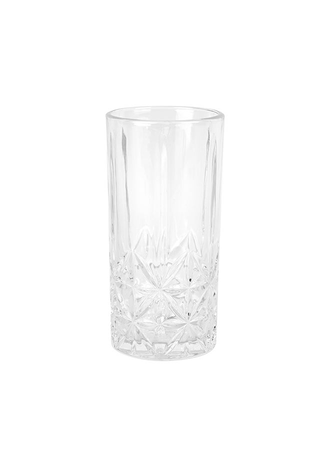 Ollieroo كؤوس عالية بنقش بارز، مجموعة من 6 كؤوس شرب، 360 مل كؤوس شرب متينة للمشروبات، الماء، العصير، البيرة، النبيذ - مجموعة زجاجيات خاصة، آمنة للغسالة - Image 5