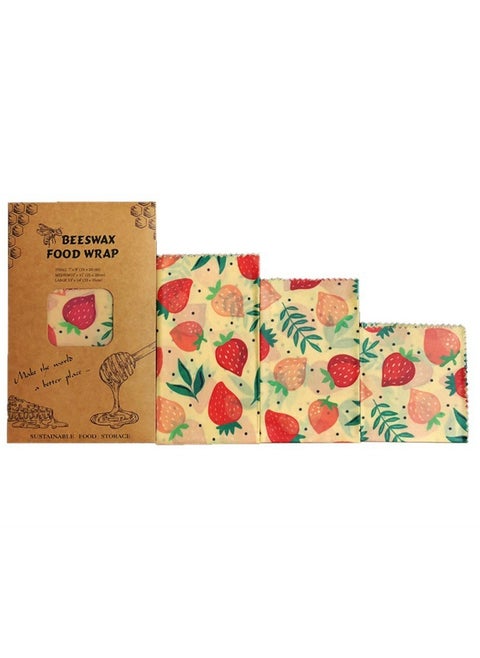 3 Pack Reusable Beeswax Wraps, Organic Beeswax Food Wraps, Eco-Friendly Wax Wraps, Food Storage Wraps