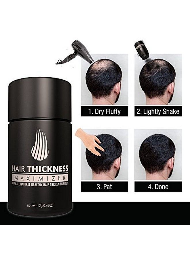 HAIR THICKNESS MAXIMIZER - 2.0 Safer Than Keratin Hair Building Fibers With 2Nd Gen All L Plant Based Hair Loss Concealing Fillers For Instant Thickening Of Thinning Or Balding Hair (Black) - Image 1