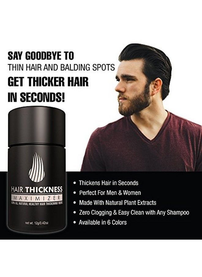 HAIR THICKNESS MAXIMIZER - 2.0 Safer Than Keratin Hair Building Fibers With 2Nd Gen All L Plant Based Hair Loss Concealing Fillers For Instant Thickening Of Thinning Or Balding Hair (Black) - Image 1