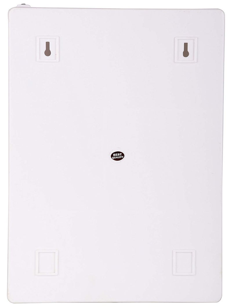 RIYA Plastic Bathroom Mirror Door Single Cabinet with Storage Shelves (White) - Image 3