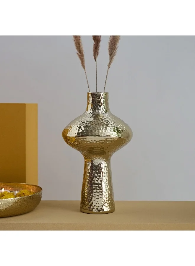 Home Box Catlyn Aluminium Hammered Vase 17 x 17 x 32 cm