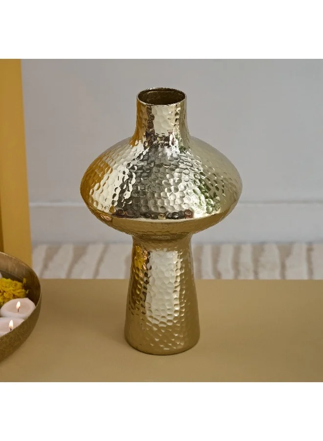 Home Box Catlyn Aluminium Hammered Vase 17 x 17 x 32 cm
