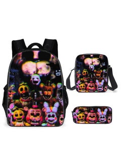 Generic Toy bear backpack, large capacity backpack for primary and secondary school students, anime cartoon backpack, shoulder bag, pencil case, three piece set 