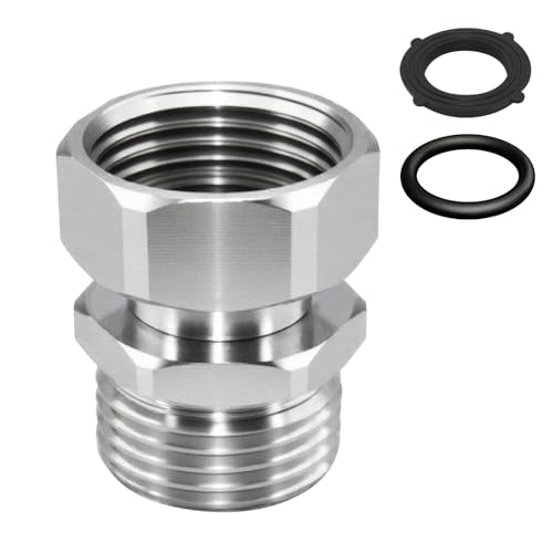 Ebrmeiwo Garden Outdoor Hose Swivel Adapter, 3/4 GHT Male and Female, Water Pipe Connectors with Washer - Image 1